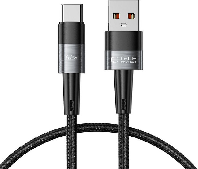 Tech-Protect Ultraboost USB-A auf USB-C Daten- und Ladekabel, 66W, Grau, 0,5m - Bild 1