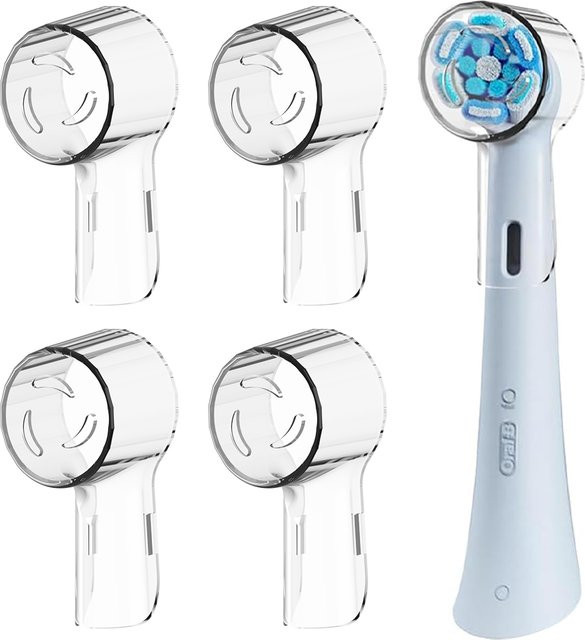 Staubdichte Schutzkappen für Braun Oral B Ersatzbürstenköpfe und iO-Serie elektrische Zahnbürsten, Transparent - Bild 1