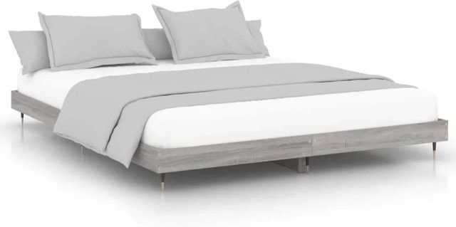 vidaXL Bettgestell ohne Matratze Grau Sonoma, B/T/H: 160 x 203 x 163 cm - Bild 1
