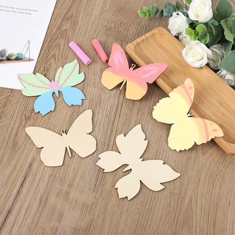 10 Stück ZQCXLD Schmetterlings-Holzspäne zum Bemalen und Basteln in Multicolor - Bild 2