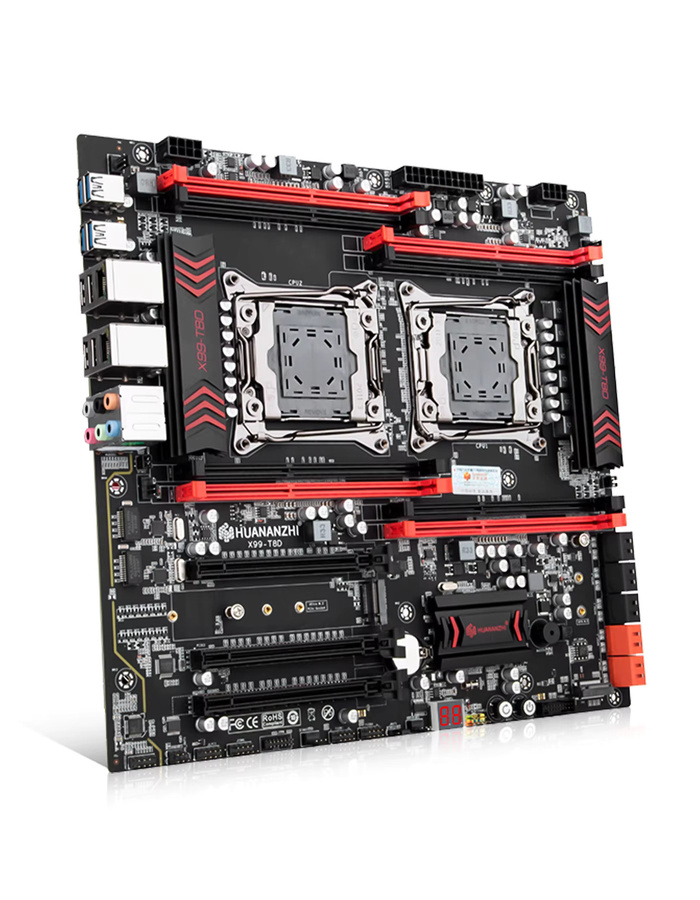 HUANANZHI X99-T8D+ TPM 2.0 Dual-Prozessor Motherboard LGA 2011-3 DDR3 E-ATX in Schwarz - Bild 4