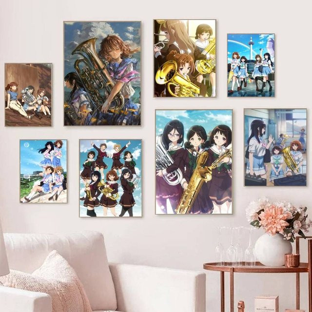 Wasserfestes Cartoon-Anime-Poster Sound-Euphonium in Mehrfarben, selbstklebend, Rechteckig, B/H: 15,0 x 15,0 cm - Bild 1
