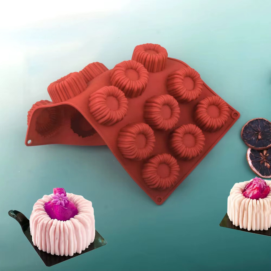 SHENHONG Silikon Backform Himbeere Design für Mousse, Kuchen und Schokolade, rund - Bild 4
