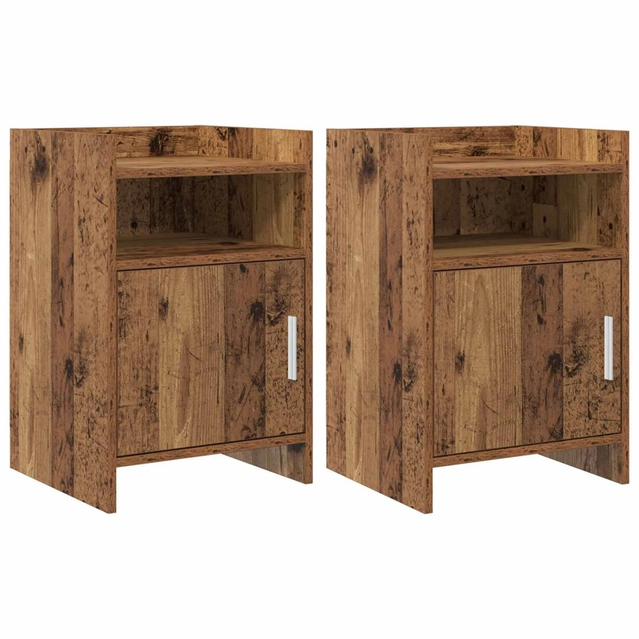 vidaXL Nachttische 2er Set aus Altholz in Braun, B/T/H: 40 x 36 x 60 cm - Bild 2