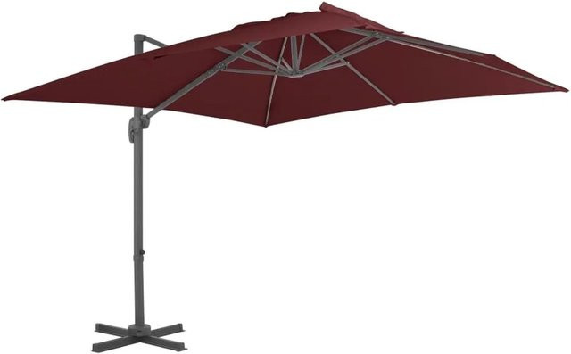 vidaXL Ampelschirm aus Aluminium und Polyester in Bordeauxrot, B/T/H: 400 x 300 x 268 cm - Bild 1
