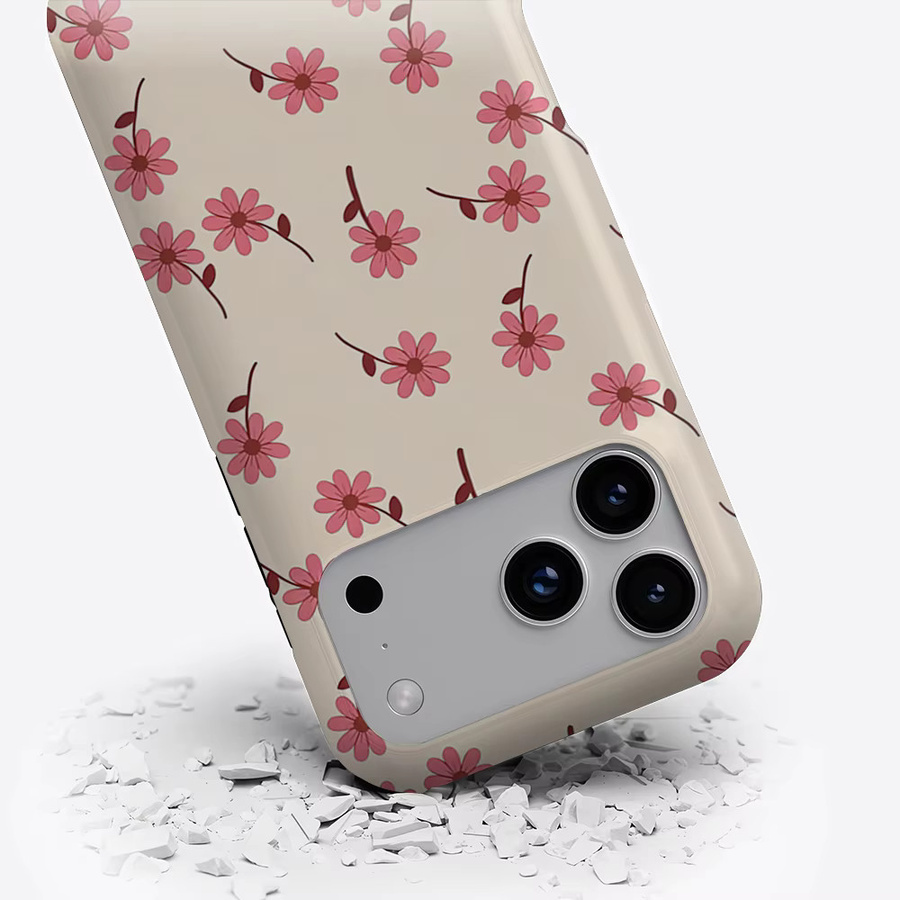 Potdemiel Aurea Case Matte Bumper MagSafe Schutzhülle für iPhone in Pink Daisy mit Retro-Design - Bild 2