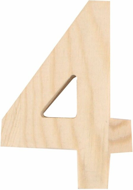 Rico Design Holz-Zahl 4 mit einer Höhe von 8 cm - Bild 1