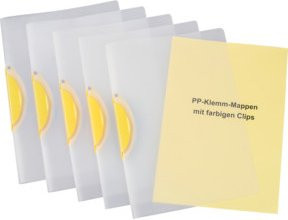 Eichner PP-Klemmmappen A4 in Gelb Helltransparent mit 0,45 mm Materialstärke - Bild 1