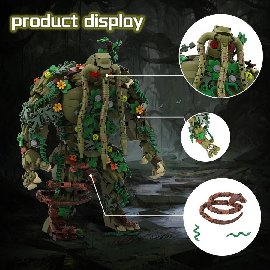 Gobricks Malveled Man-Thing Ted Bausteine Sumpfmonster Werwolf ab 14 Jahren - Bild 3