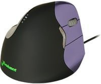 Evoluent VerticalMouse 4 Small Ergonomische USB Maus für Rechtshänder in Schwarz und Lila mit 2800 dpi und 6 Tasten - Bild 1