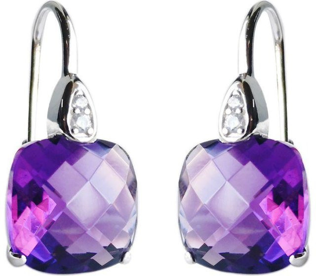 YIRAN Jewelry Ohrringe, quadratische lila Kristall, Damen - Bild 1