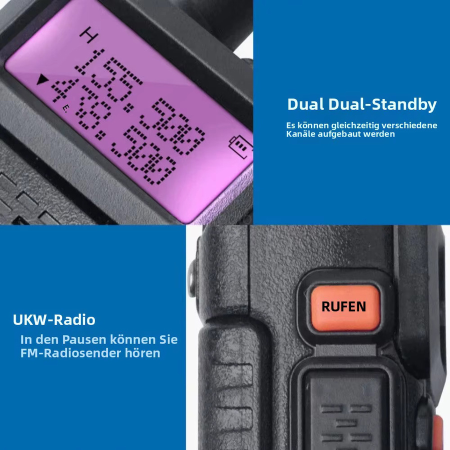 Baofeng UV-5R Dual-Band Walkie-Talkie in Schwarz mit 128 Kanälen und VHF/UHF FM - Bild 4
