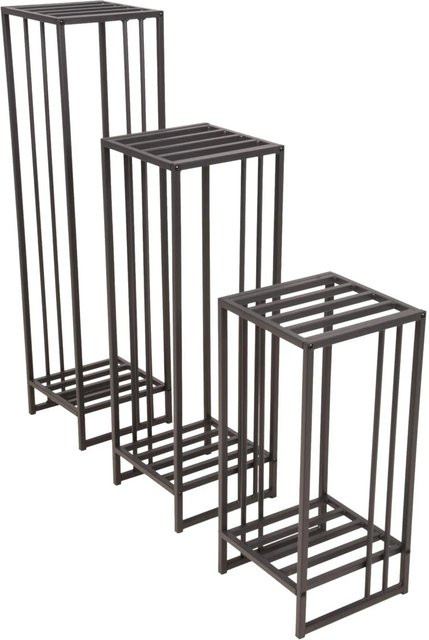 DELUKE Pflanzständer GEORG 3er Set aus Stahl in Schwarz für Garten und Balkon - Bild 1