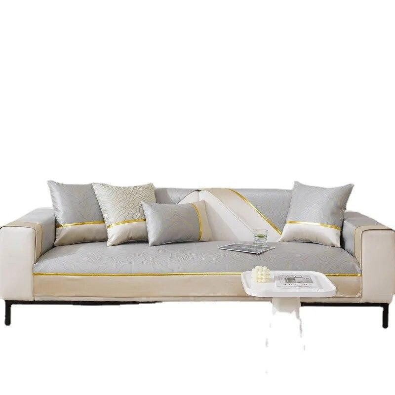 Eis Seide Sofabezug mit Wellenmuster, rutschfest und universell passend für Sofakissen, B/B/H: 70 x 70 cm - Bild 2