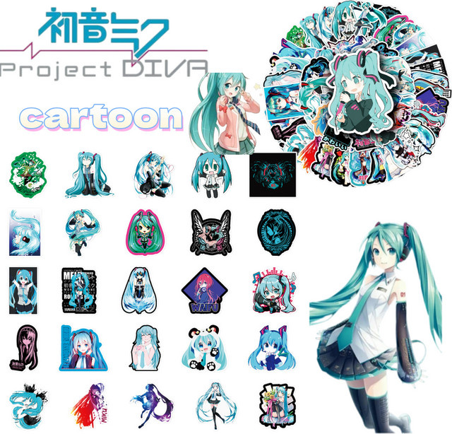 Hatsune Miku Graffiti-Aufkleber aus Papier in Multicolour für deine Notizbücher - Bild 1