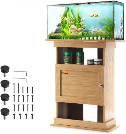VEVOR Aquariumständer für 20 Gallon Aquarien mit Stauraum und Schrank, Farbe: Braun, Material: MDF, B/T/H: 64,0 x 42,6 x 71,9 cm - Bild 1