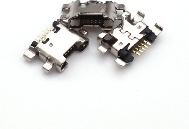 10 Stück Micro-USB Ladeanschluss Steckdose Dock-Connector 5-polig in Silber für Huawei und Honor Modelle - Bild 1