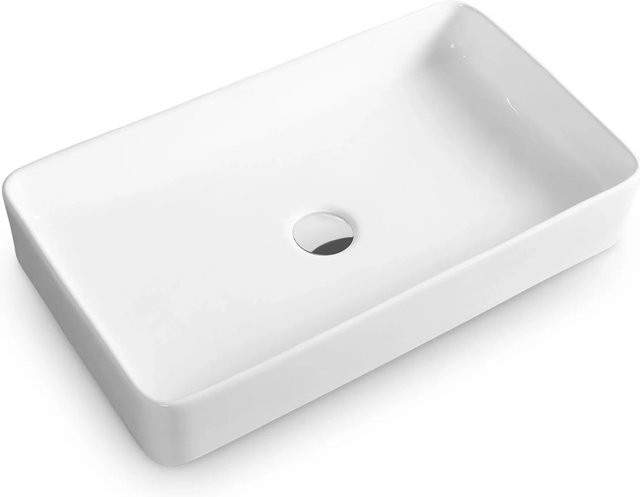 Stilform Aufsatzwaschbecken Soho aus Keramik, Weiß, B: 60 cm, T: 36 cm, H: 11 cm - Bild 1