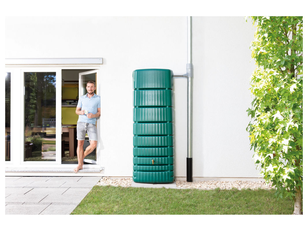 4rain Slim Wand-Regenwassertank 650 L Grün mit Zubehör - Bild 2