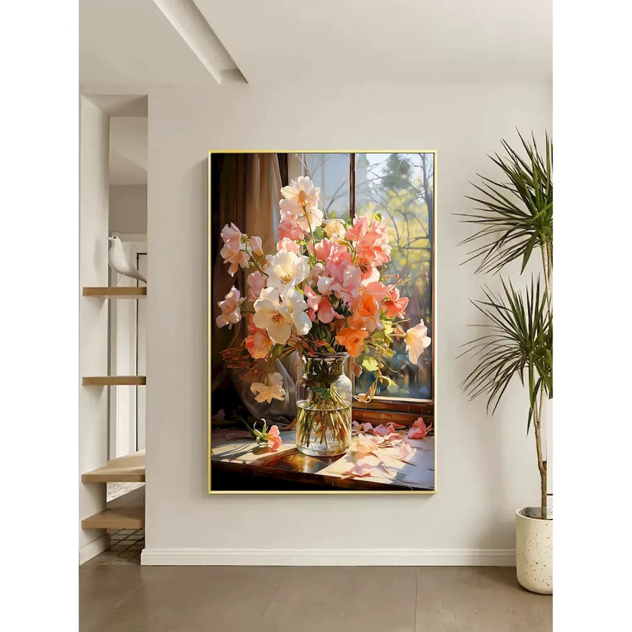 PhotoCustom Malen nach Zahlen Blumenbausatz auf Leinwand als DIY Ölgemälde in Mehrfarbig - Bild 2