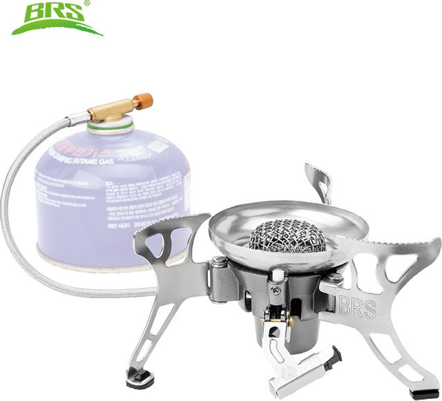 BRS-15 Multifunktions-Campingkocher mit elektronischer Zündung, winddicht und faltbar, Farbe: Silber - Bild 1