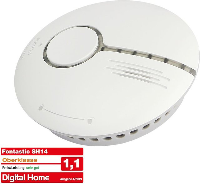 Fontastic Smart Home WiFi Rauchmelder nach DIN EN14604, Weiß - Bild 1