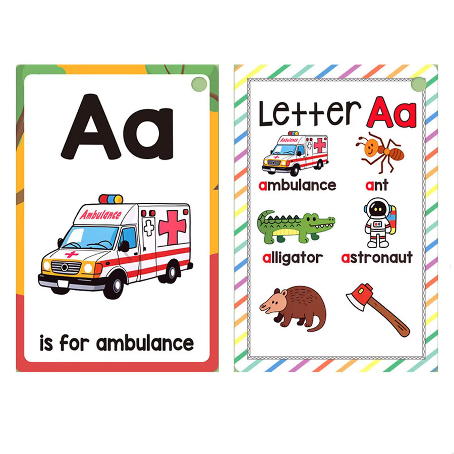 Lernkarten für Kinder mit 26 Buchstaben des englischen Alphabets und 156 Wörtern sowie Bildern in Mehrfarbig - Bild 2