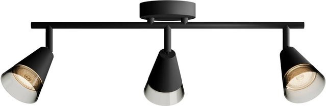 Philips Hue Spot Cleft 3-flammige LED Deckenleuchte Schwarz mit Glas mit GU10 Fassung und verstellbarem Lichtkegel - Bild 1