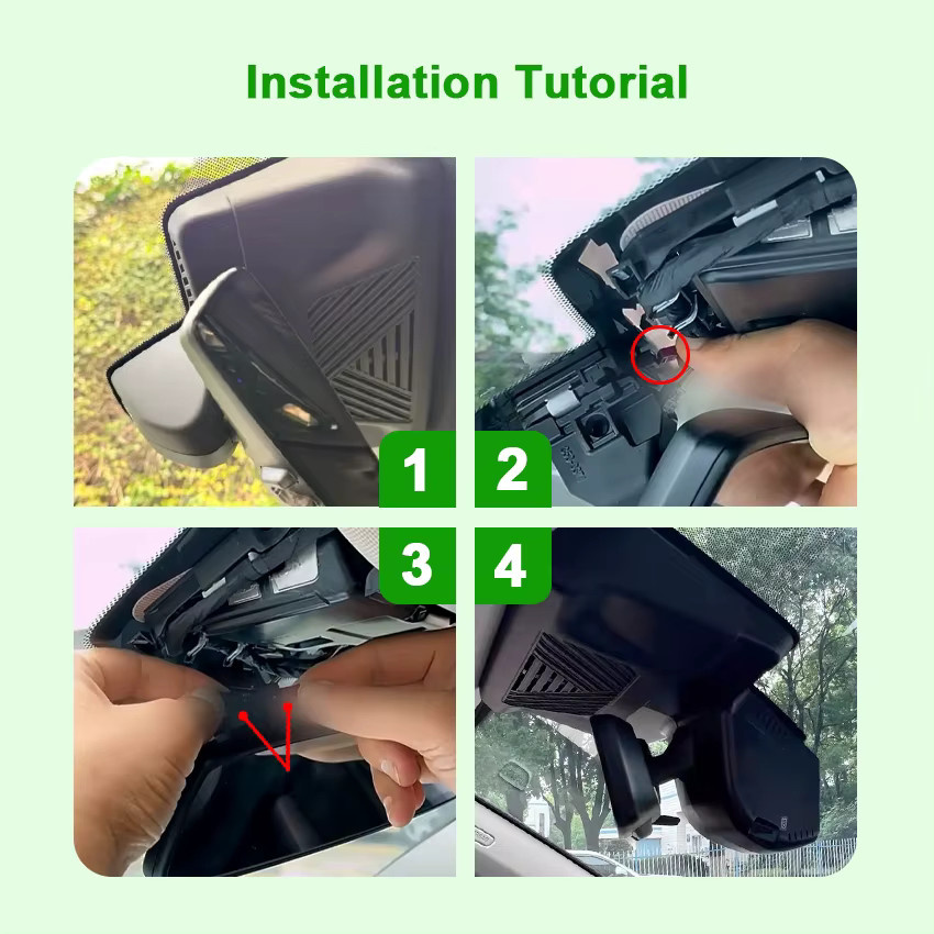 HESHECAM 4K Dashcam für BMW X1 und iX1 (U11) 2023-2026, OEM DVR mit WLAN, App-Steuerung, Front- und Rückkamera, 2160P UHD Nachtsicht, Schwarz - Bild 4