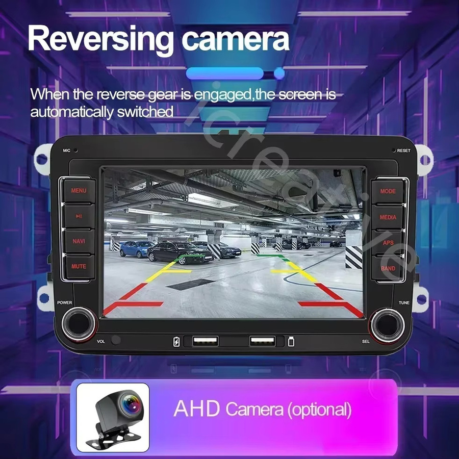 Icreative 7-Zoll Android Multimedia Auto Stereo mit GPS Navigation und Apple Carplay in Schwarz für Volkswagen Golf Polo Jetta Passat B6 B7 CC und Skoda - Bild 3