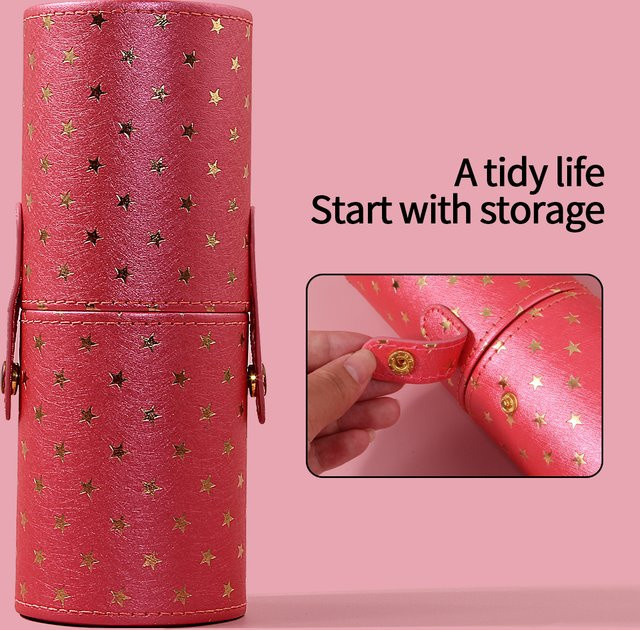 KOSSHOW Make-up-Pinsel-Aufbewahrung, PU-Leder, Pink, Unisex - Bild 1