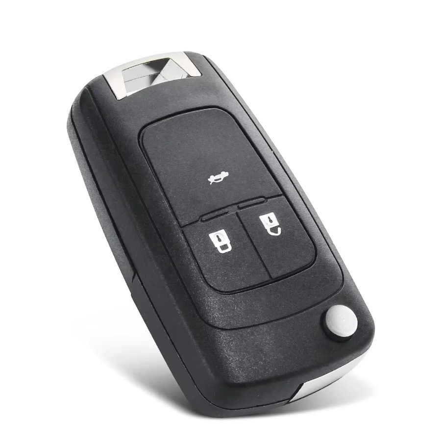 KEYYOU 8er Set Auto Schlüssel Gehäuse für Chevrolet Cavalier Aveo 2020 mit HU100 Klinge, 2/3 Tasten Flip Klapp Fernbedienung Shell in Schwarz - Bild 4