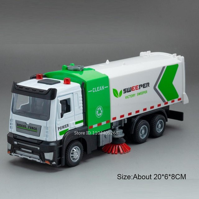 Linyi toy car Stadtreiniger Schmutztransport LKW, Modell Spielzeugauto, Maßstab 1:32, Metall, Licht und Sound, ab 14 Jahren - Bild 1