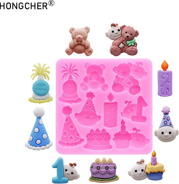 HONGCHER Silikonform Bär in Pink für DIY Harz- und Backprojekte - Bild 1
