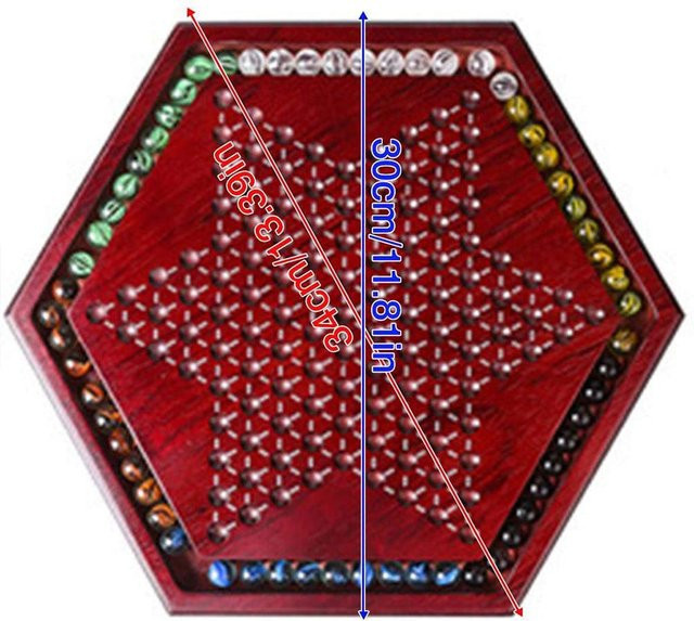 Fishine Chinesisches Dame Brettspiel, Holz, Grau - Bild 1