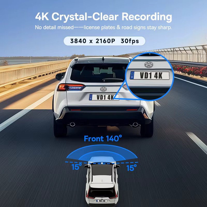Baseus VD1 4K UHD Dash Cam mit GPS, Nachtsicht und ADAS Auto DVR in Schwarz - Bild 3