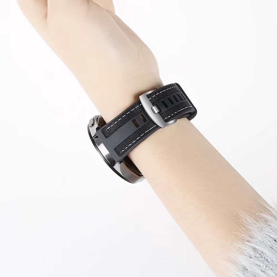 LCAPLE Uhrenarmband, Nylon, Silikon, Schwarz, Unisex - Bild 3