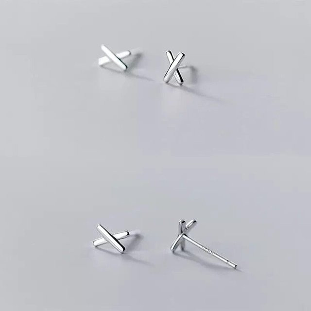 Ohrstecker 925 Silber, Kreuz, Damen - Bild 1
