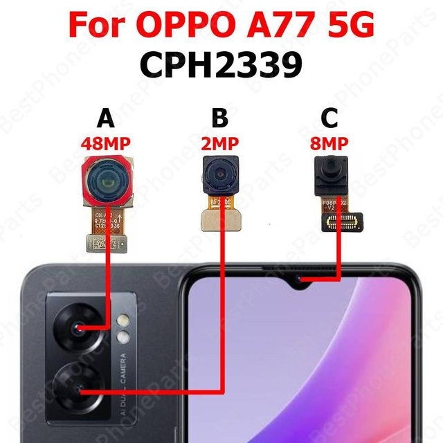 Kamera-Modul für OPPO A77 5G CPH2339 inklusive Front- und Rückkamera in Schwarz - Bild 1