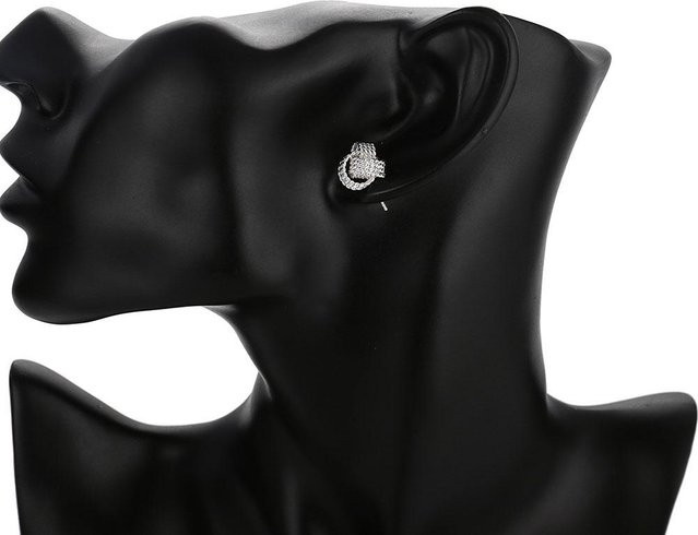 Doteffil Ohrringe, geflochten, 925 Sterling Silber, black, Unisex - Bild 1