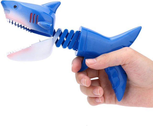 Binchi Fitness Haifisch-Teleskop-Feder-Manipulator Spielzeug-Clip, grün - Bild 1