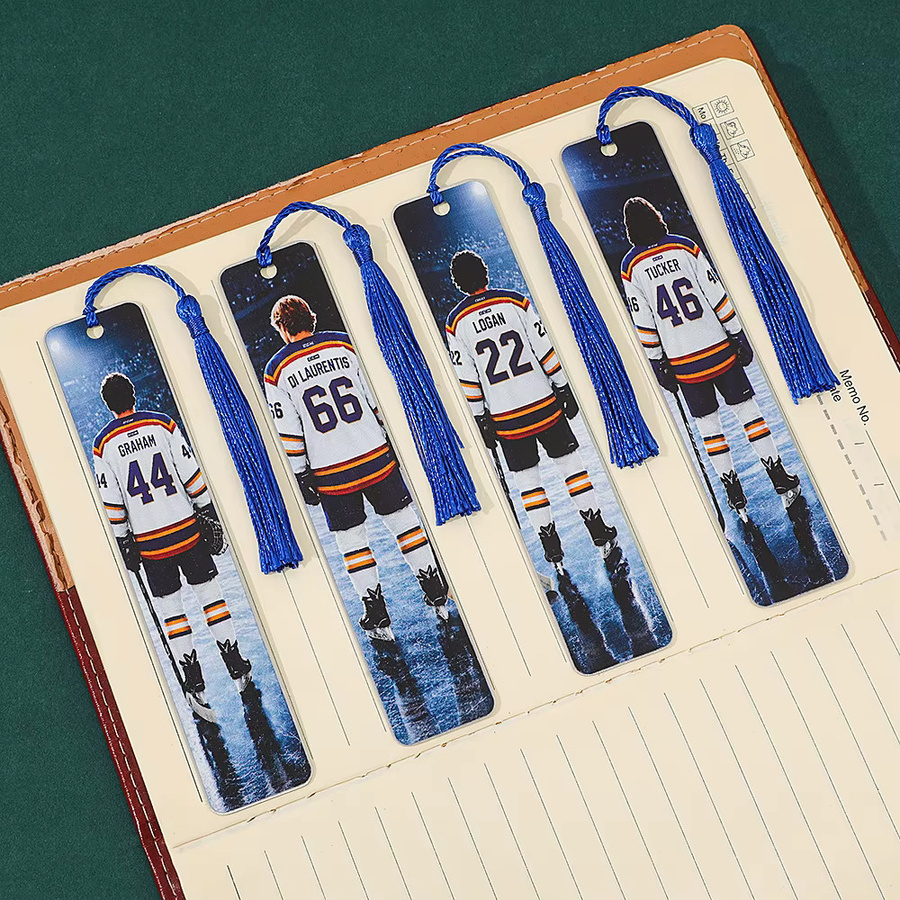 Doppelseitiges Edelstahl-Lesezeichen für Eishockey-Romance-Themen - Bild 4