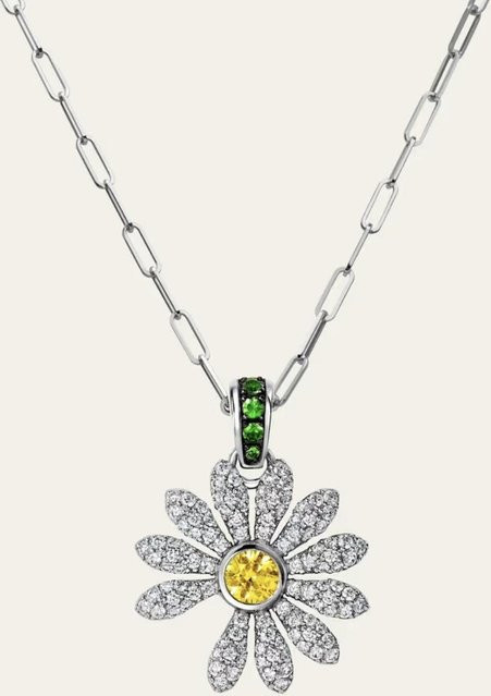 Halskette Gänseblümchen, Diamant-Einlage, weiß, Damen - Bild 1