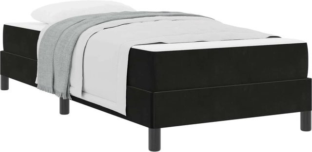 vidaXL Boxspringbett mit Matratze Schwarz Stoff B/T/H: 100 x 200 x 45 cm - Bild 1