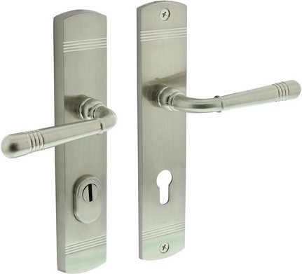 Intersteel Schutzbeschlag Helena mit Kernziehschutz PZ 72 mm und Drücker/Drücker in Gold oder Silber - Bild 1