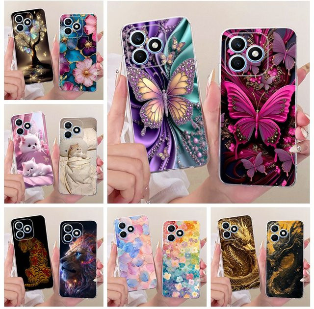 Luxuriöse Silikon Handyhülle mit Schmetterlings-Design für Honor X8d, Multicolor, Slim Schutzhülle für 6,77 Zoll Display - Bild 1