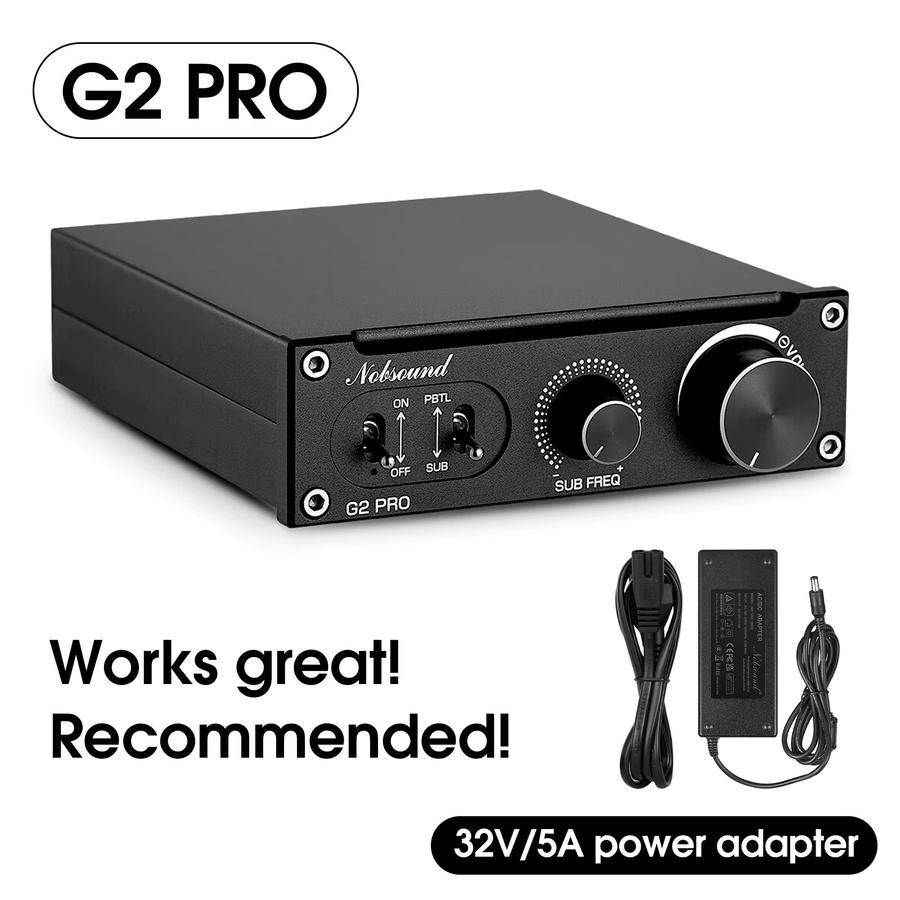 Nobsound Hi-Fi G2 Pro Subwoofer Vollfrequenz-Monokanal-Digitalverstärker 300W Schwarz - Bild 5