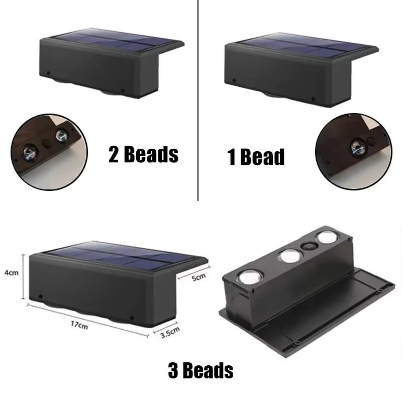 LINYILIGHT Solar-LED-Zaunleuchten für den Außenbereich, RGB Multicolour, IP65 wasserdicht, schwarze Wandleuchten für Garten und Weg - Bild 2