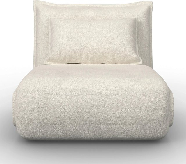 Bessagi Home Schlafsessel Macy Relax Sessel aus weißem Bouclé mit Metallgestell - Bild 1