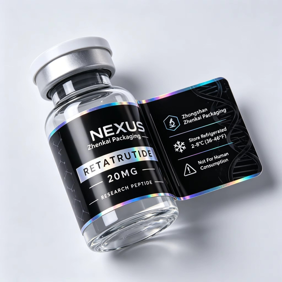 Maßgefertigte holographische Laser-Klebeetiketten in Multicolour für 3ml 5ml 10ml Peptid-Fläschchen - Bild 1